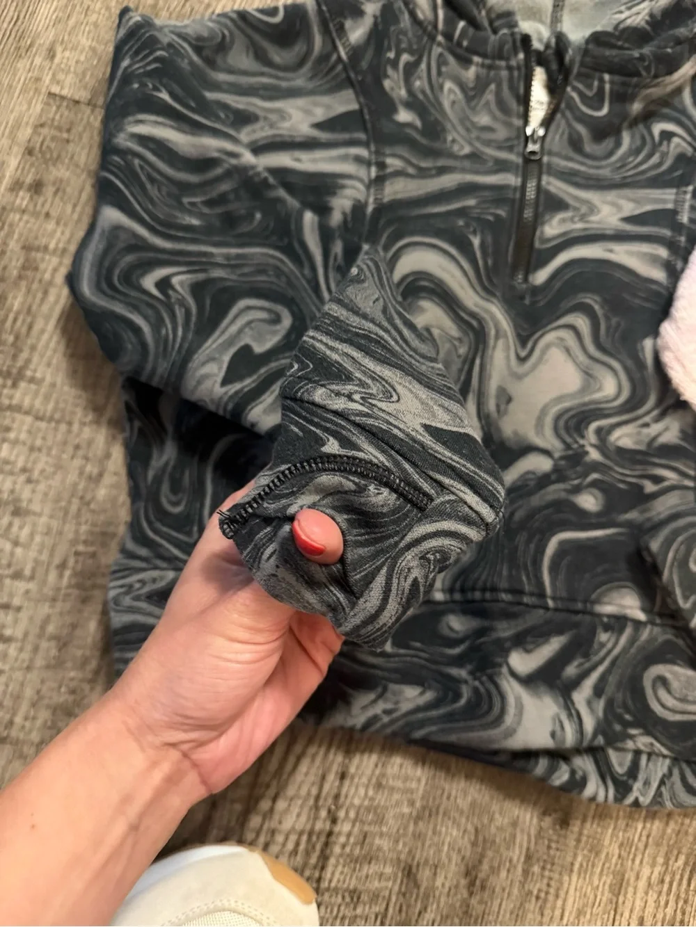Girls Marble Cropped Hoodie and Button Front Cardigan